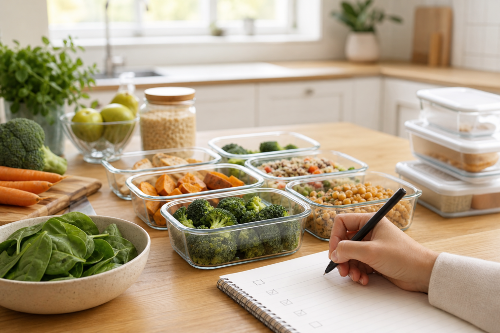 Préparer une semaine de repas en 30 minutes le dimanche sans cuisiner toute la semaine : la méthode simple en 4 étapes — illustration 1