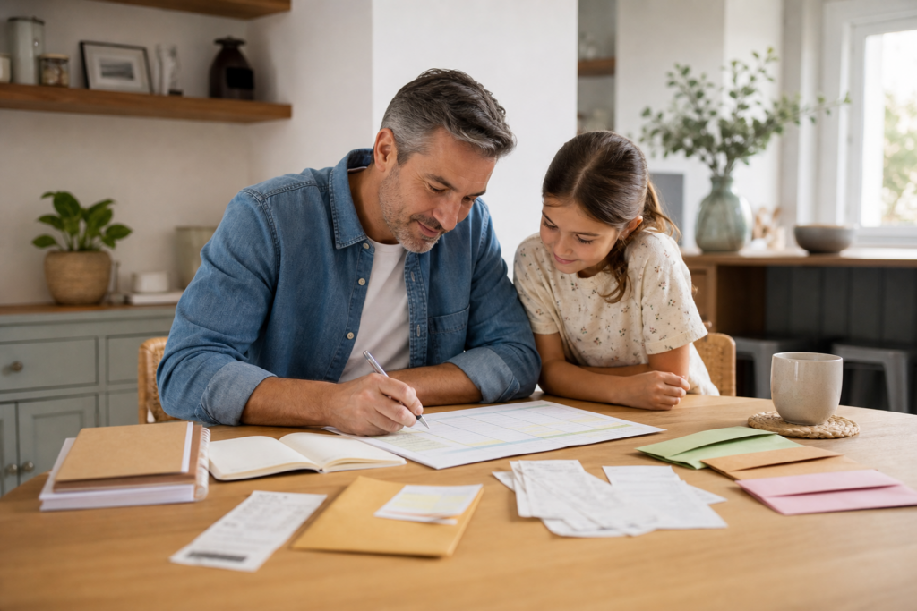 Budget familial : créer un tableau de suivi des dépenses du foyer simple à remplir chaque jour — illustration 1