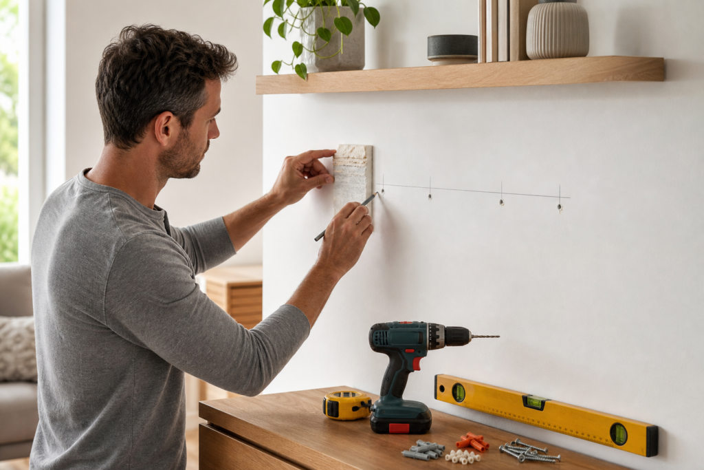 Checklist avant d’installer une étagère murale : les points à vérifier pour une fixation solide et sans mauvaise surprise — illustration 1