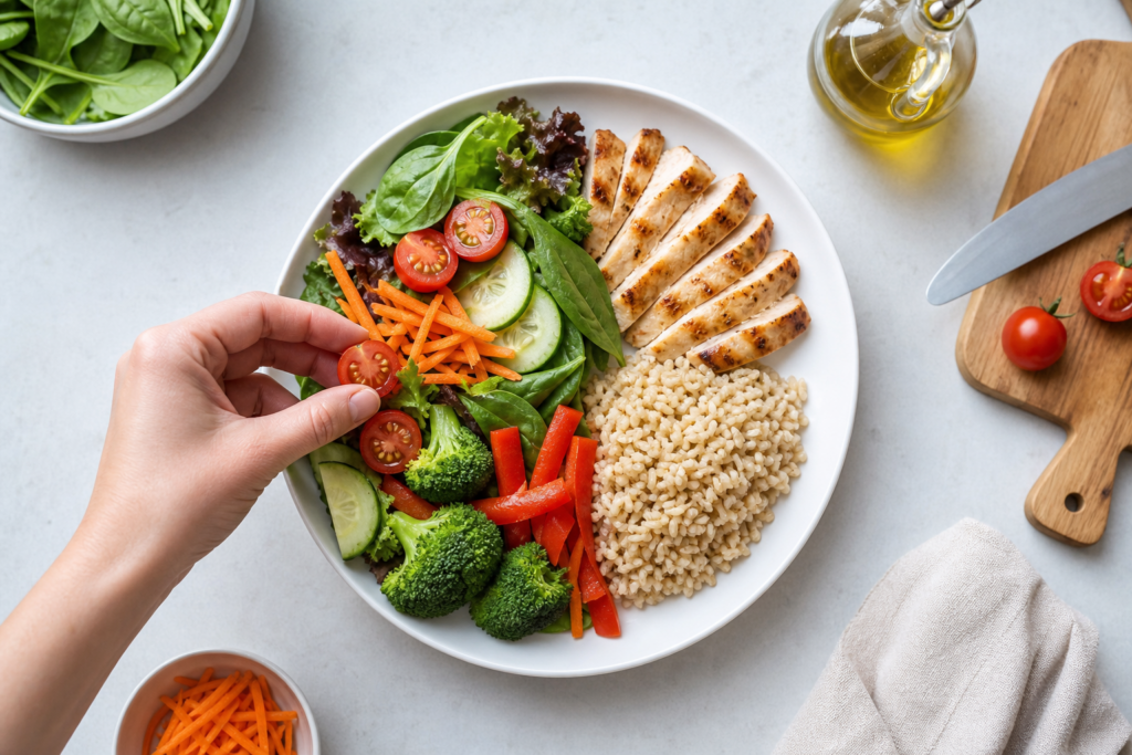 Comment construire un déjeuner équilibré sans peser les aliments : la méthode visuelle simple avec l’assiette — illustration 1