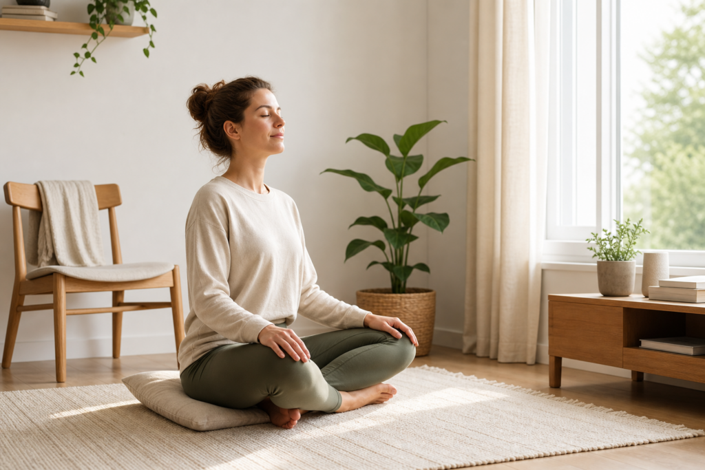 Comment créer un coin respiration à la maison pour faire une vraie pause en 3 minutes, sans matériel — illustration 1