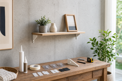 Comment fixer une étagère légère sur un mur en béton sans perceuse : solutions simples, supports et erreurs à éviter