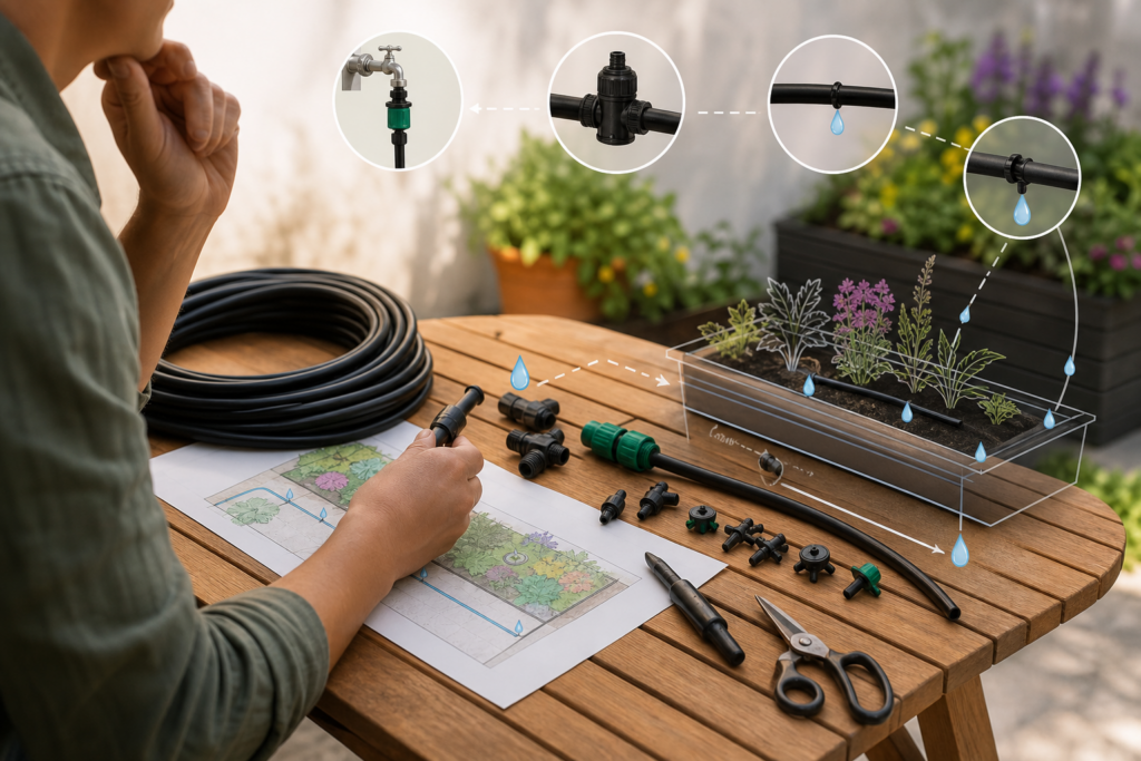 Comment installer un arrosage goutte-à-goutte simple pour les massifs et jardinières sans se tromper — illustration 1