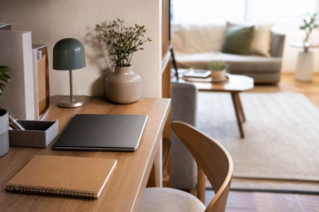 Comment organiser un bureau partagé à la maison pour rester concentré sans perdre de place — illustration 1