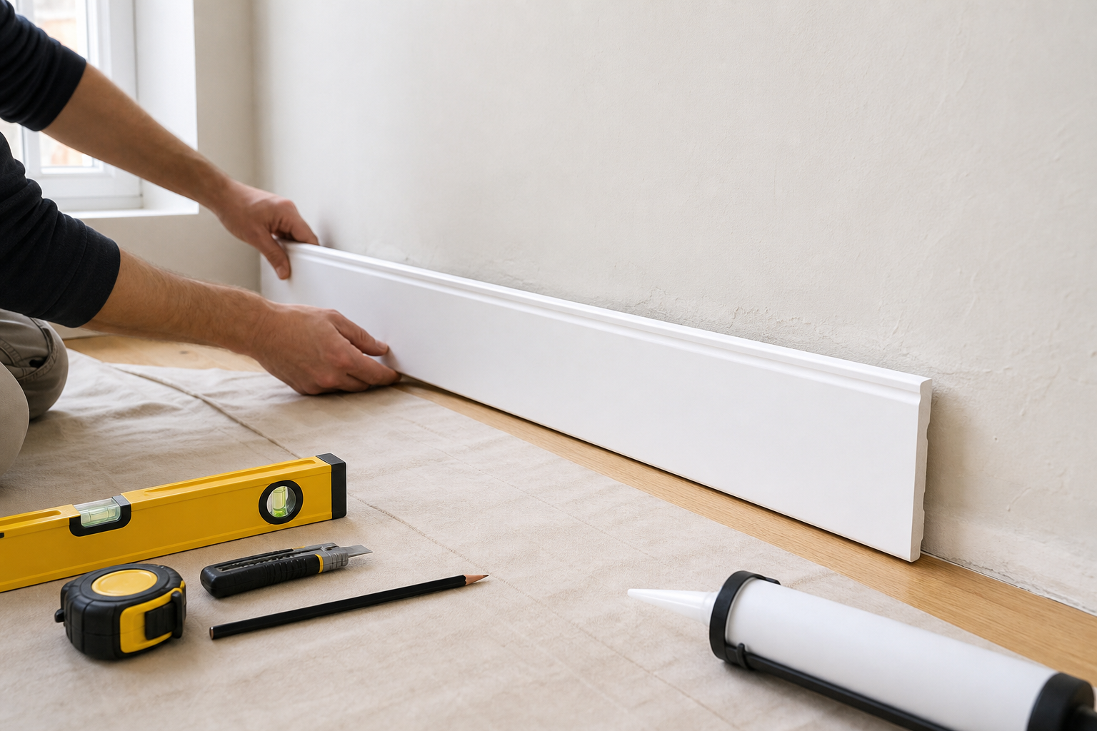 Comment poser une plinthe de finition sur un mur irrégulier sans laisser de jour