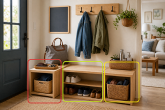 Comment préparer un espace “départ rapide” dans l’entrée pour sortir en quelques minutes sans rien oublier