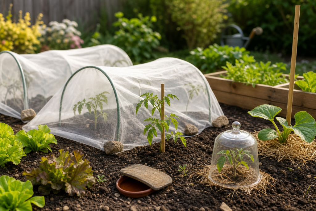 Comment protéger les jeunes plants du potager du vent, du froid et des limaces sans installer une serre — illustration 1