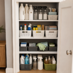 Comment ranger les produits ménagers dans un petit placard sans mélange ni doublons : méthode simple par familles