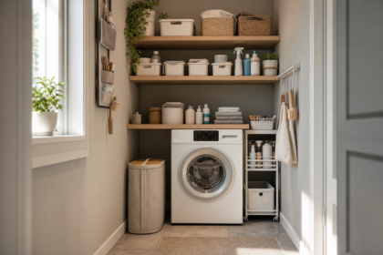 Comment ranger une petite buanderie quand on manque de place : méthode simple par zones