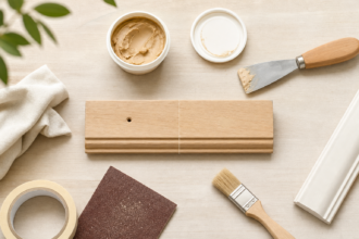Comment reboucher proprement un petit trou dans le bois avant peinture : méthode simple avec pâte à bois, ponçage et finition