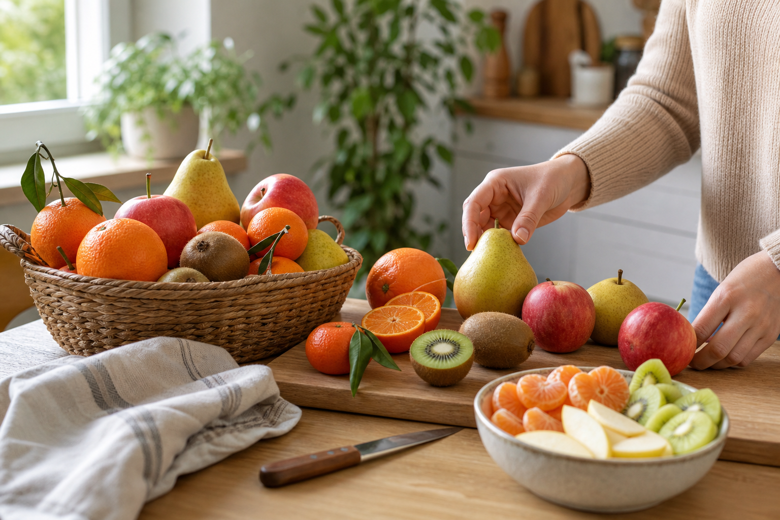 Comment reconnaître et cuisiner les fruits d’hiver de saison au marché : clémentines, oranges, kiwis, pommes et poires sans se tromper