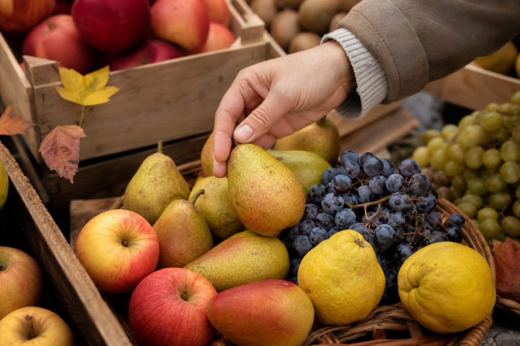 Comment reconnaître les meilleurs fruits d’automne au marché : 8 repères simples pour choisir pommes, poires, raisins et coings — illustration 1