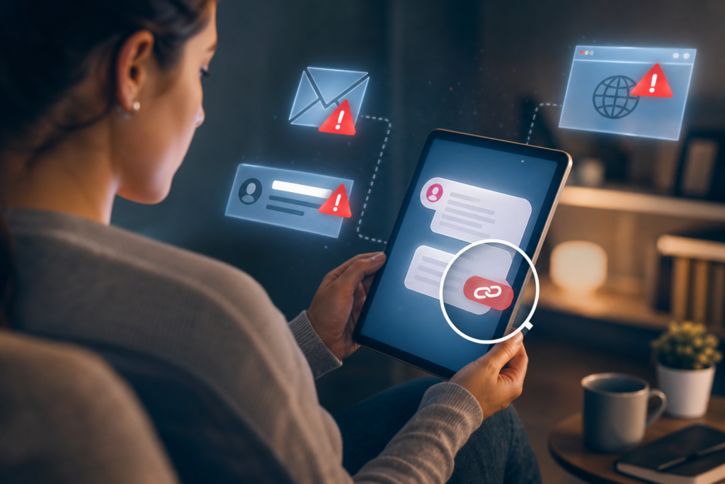 Comment reconnaître un phishing par SMS, e-mail ou faux site avant de cliquer : la méthode des 5 réflexes — illustration 1