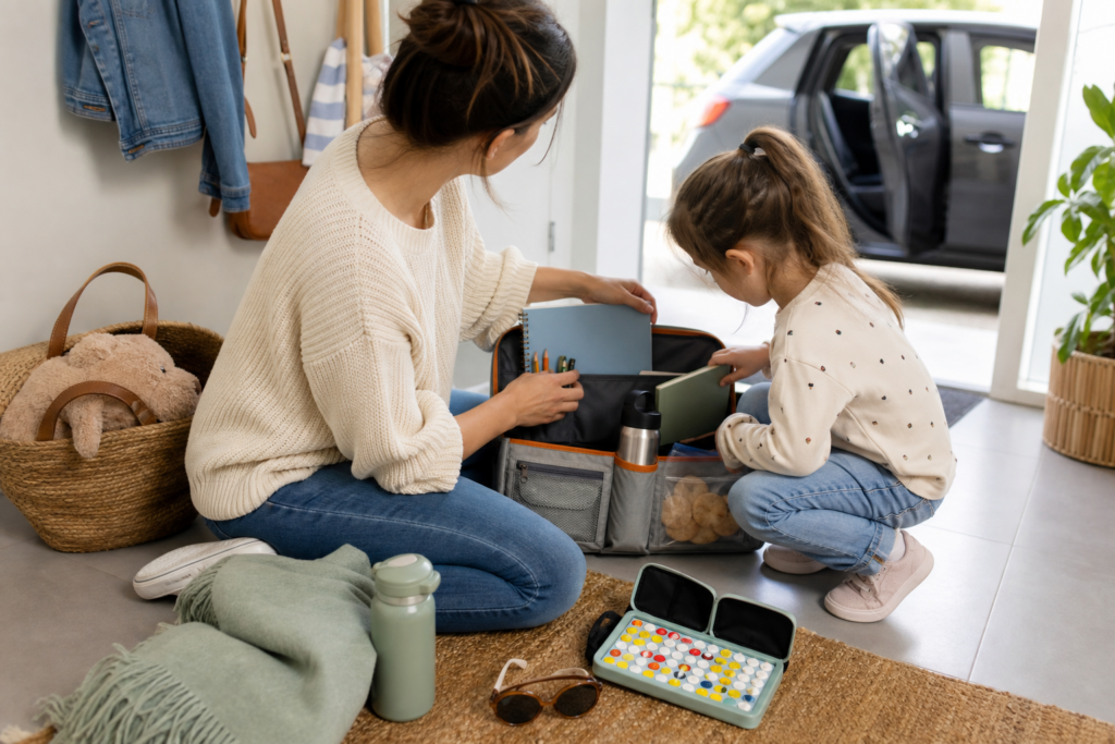 Comment rendre les trajets en voiture plus calmes avec des enfants : jeux, pauses et préparation sans écran — illustration 1