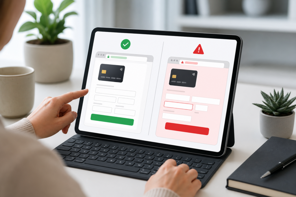Comment repérer une fausse page de paiement avant de saisir ses coordonnées bancaires : 10 indices visibles en quelques secondes — illustration 1