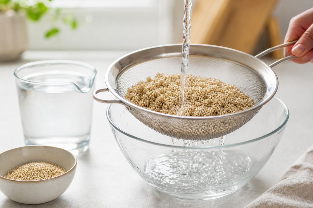 Comment réussir la cuisson du quinoa sans qu’il devienne pâteux : dosage, rinçage et temps de repos — illustration 1