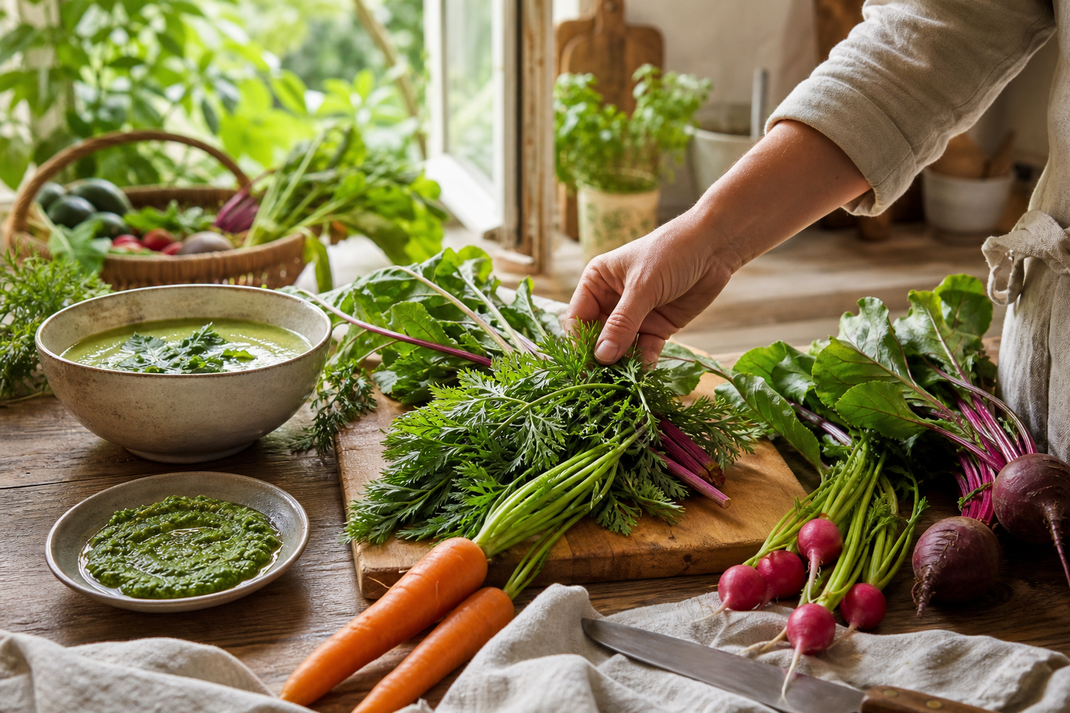 Comment utiliser les fanes de radis, de carottes et de betteraves en cuisine : 10 idées anti-gaspi simples et vraiment bonnes