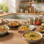 Composer 5 repas du soir complets avec des pois chiches en conserve