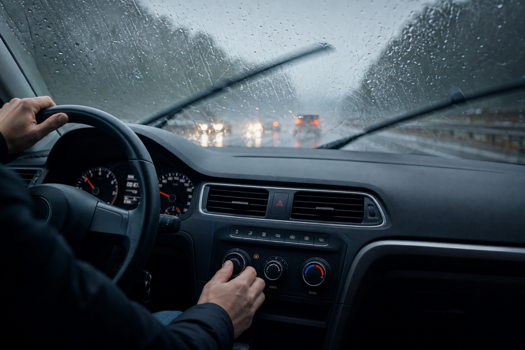 Conduire sous la pluie battante : les bons réglages et les erreurs à éviter pour garder de la visibilité et de l’adhérence — illustration 1