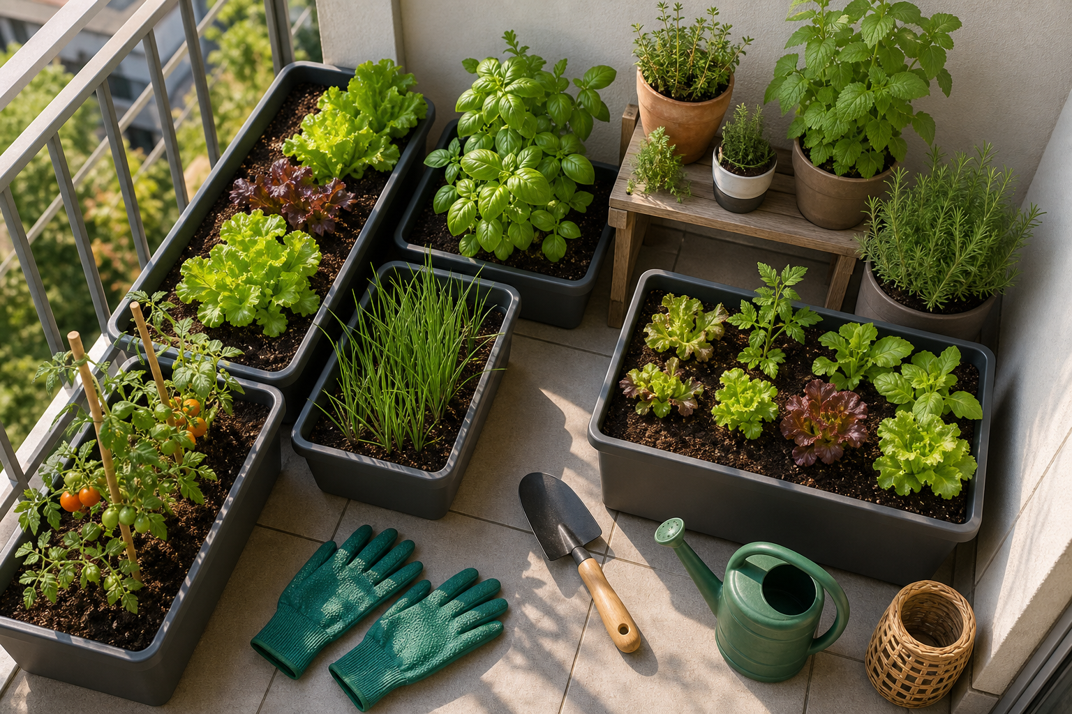 Lancer un potager en bacs sur balcon ou petite terrasse : quoi planter en premier et comment éviter les erreurs de débutant