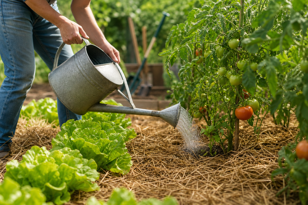 Arrosage au potager : comment arroser moins souvent sans stresser les légumes — illustration 1