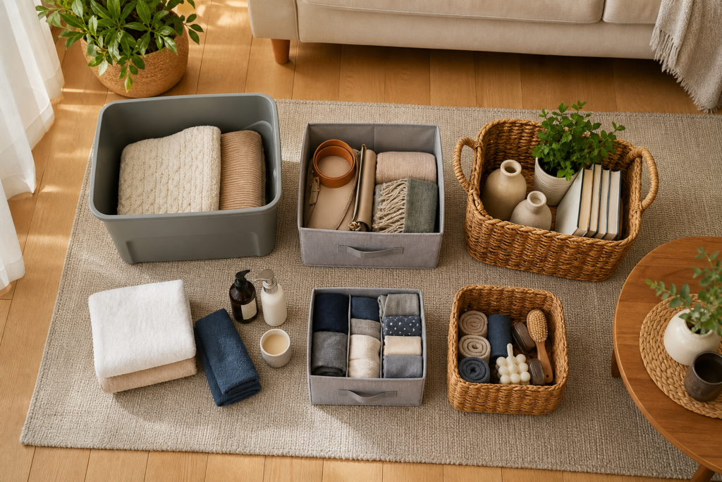 Bac de rangement, boîte pliable ou panier tissé : quel organisateur choisir selon chaque pièce de la maison ? — illustration 1