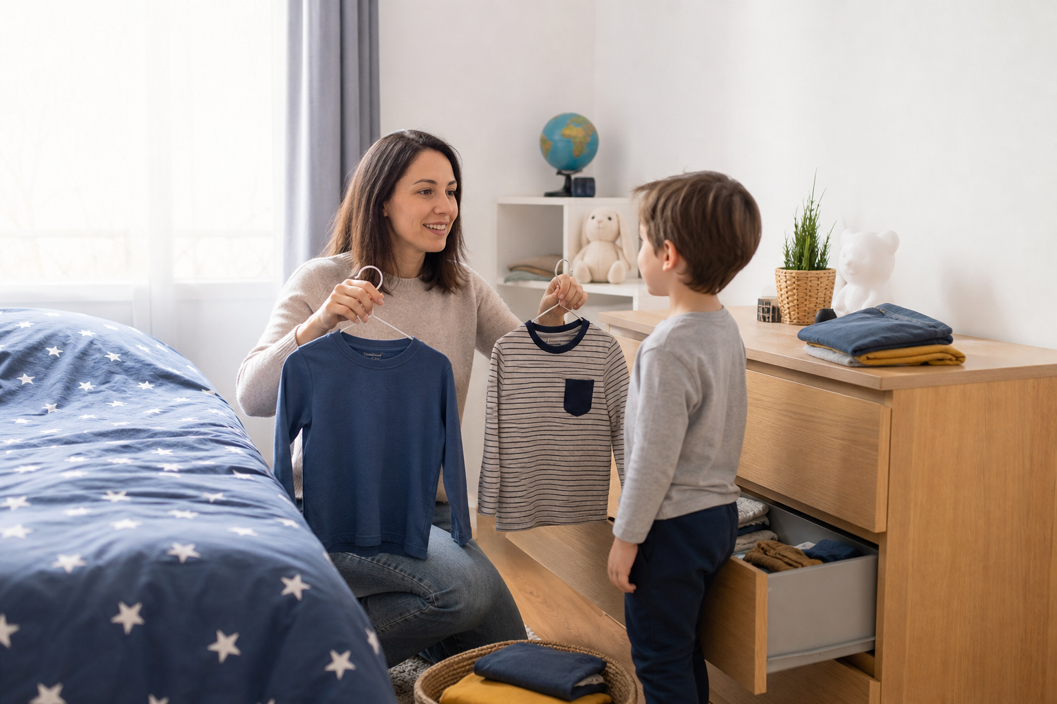 Comment aider un enfant à s’habiller le matin sans conflit : routine, choix limités et astuces concrètes