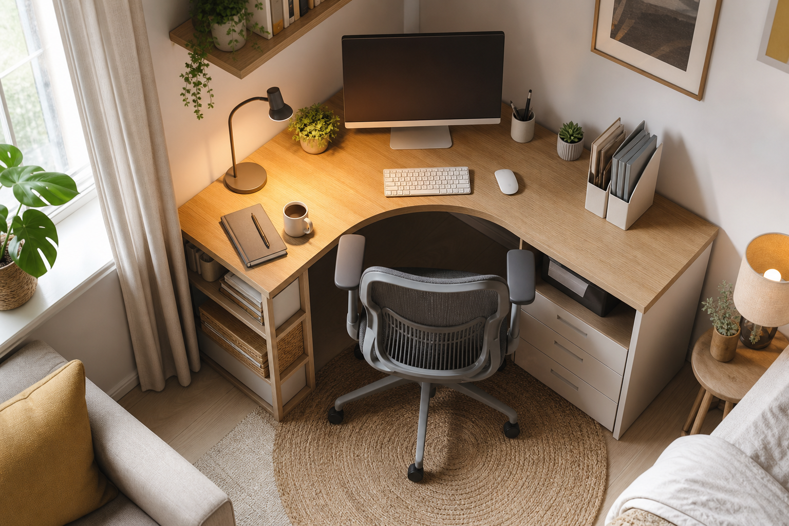 Comment aménager un bureau d’angle pour gagner de la place sans sacrifier le confort de travail