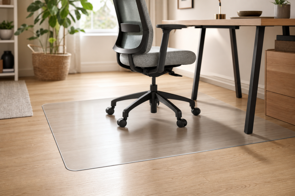 Comment choisir et placer un tapis de sol de bureau pour protéger le sol sans gêner la chaise — illustration 1