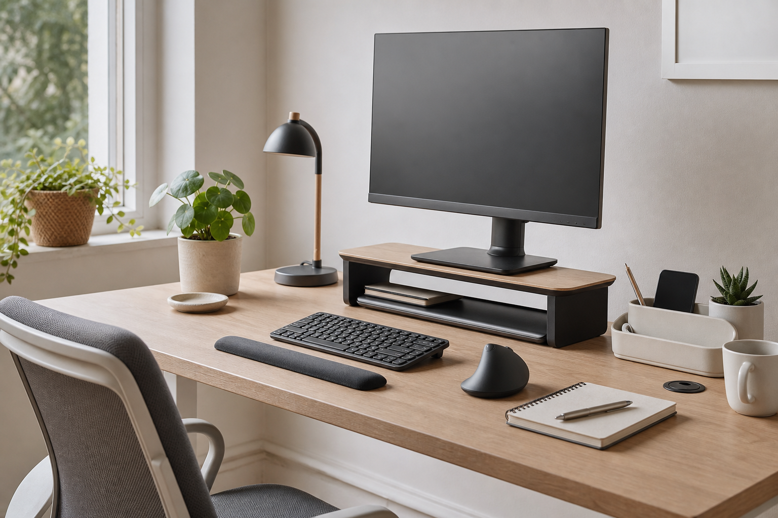 Comment choisir un support d’écran, un clavier et une souris pour gagner en confort sur un bureau fixe