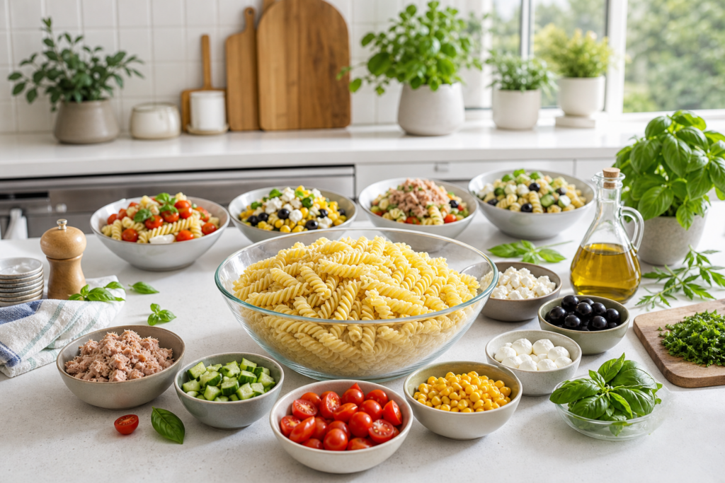 Comment composer 5 menus simples avec une base de pâtes froides pour des repas rapides et variés — illustration 1