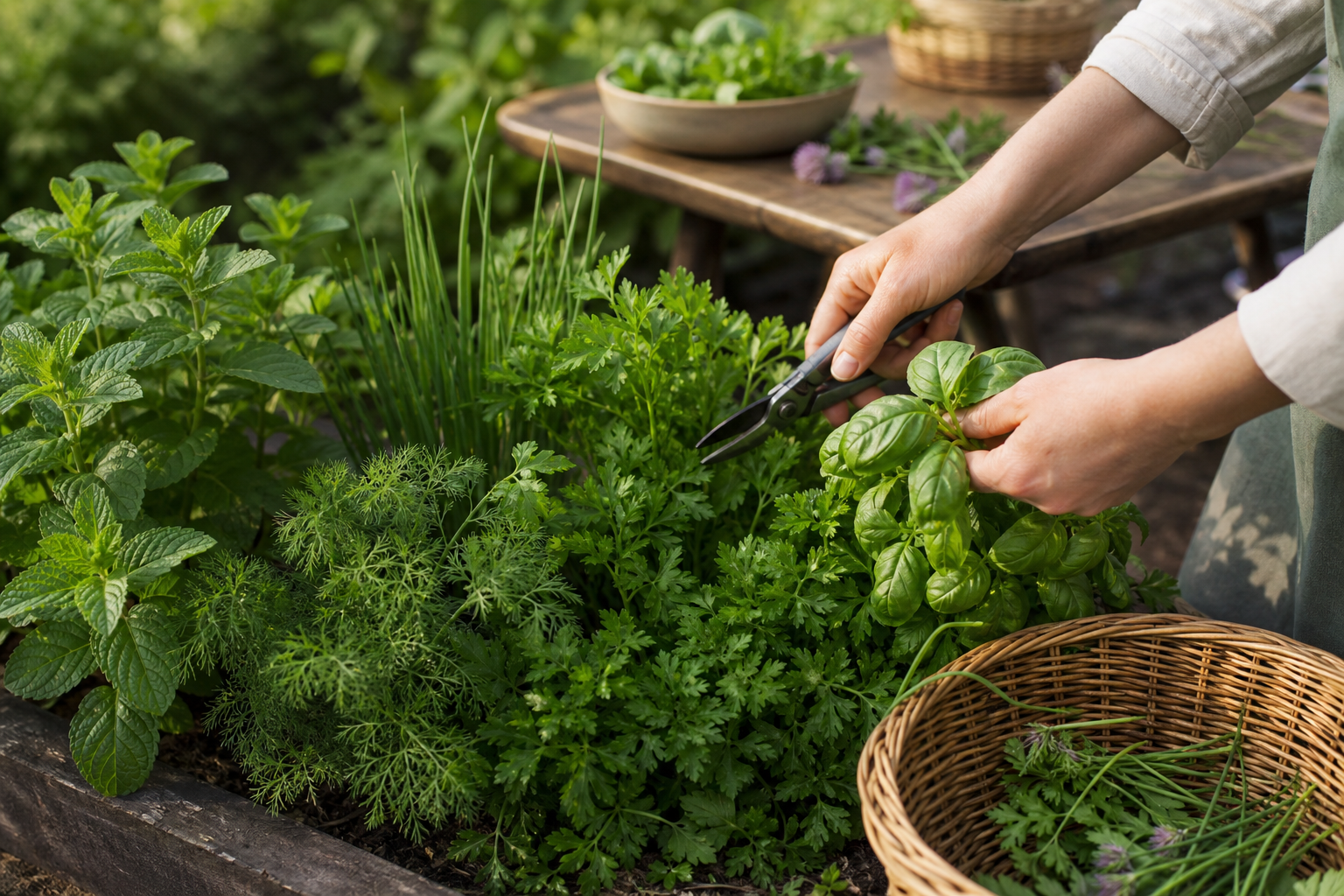 Comment cuisiner les herbes de saison au printemps et en été : ciboulette, persil, menthe, basilic et aneth sans les gâcher