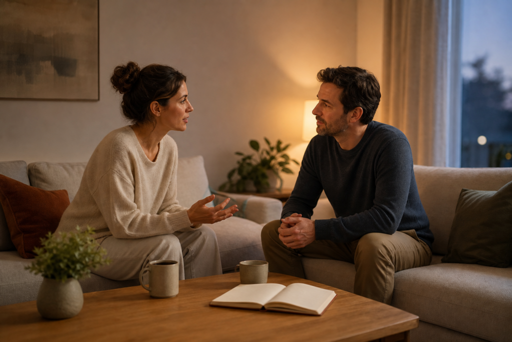 Comment faire un vrai échange de ressentis en couple sans tourner au règlement de comptes — illustration 1