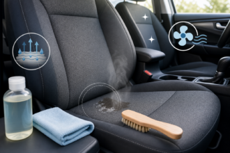 Comment nettoyer les sièges de voiture en tissu sans laisser d’auréoles : méthode simple, produits utiles et erreurs à éviter