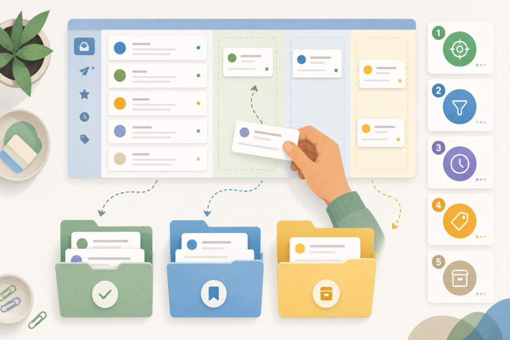 Comment organiser ses emails de travail avec 3 dossiers et 5 règles simples pour garder une boîte de réception lisible — illustration 1