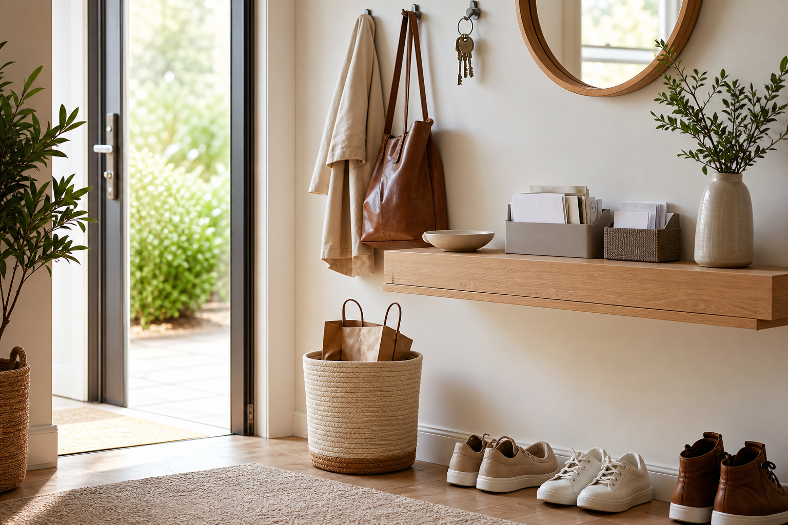 Comment organiser un point retour près de l’entrée pour poser sacs, clés, papiers et achats sans encombrer la maison