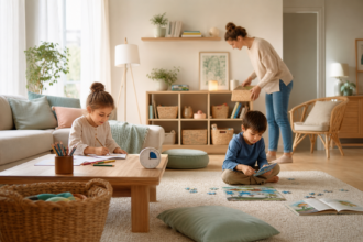 Comment préparer un après-midi calme à la maison avec des enfants sans s’ennuyer : activités courtes, transitions simples et ambiance sereine