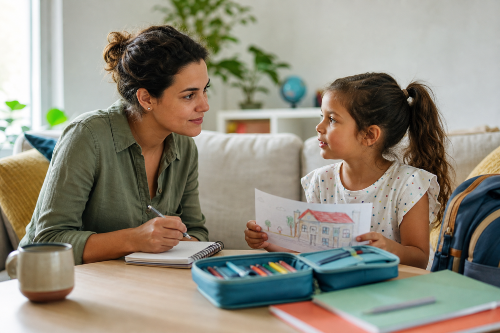 Comment préparer un entretien de rentrée avec son enfant pour faire le point sur l’école, les émotions et les besoins du moment — illustration 1