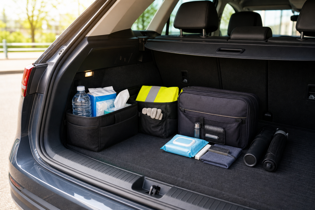 Comment préparer un kit de dépannage voiture du quotidien sans encombrer le coffre — illustration 1