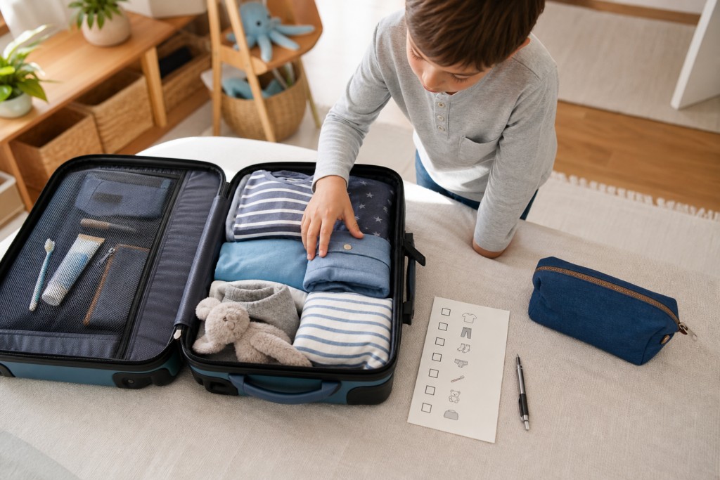 Comment préparer une valise d’enfant vraiment autonome pour les week-ends chez les grands-parents — illustration 1