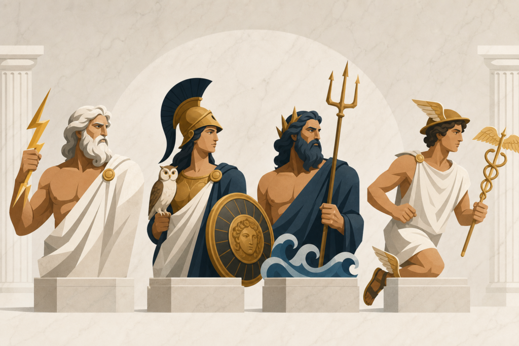 Comment reconnaître les grandes figures de la mythologie grecque sans les confondre : 12 repères simples — illustration 1
