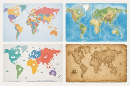 Comment reconnaître les grands types de cartes du monde en un coup d’œil : politique, physique, thématique et anciennes