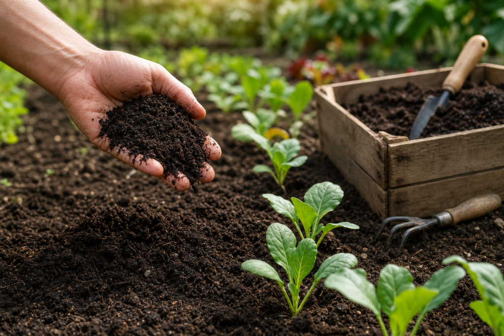 Compost mûr au potager : comment l’utiliser au bon moment et sur quelles cultures l’épandre — illustration 1