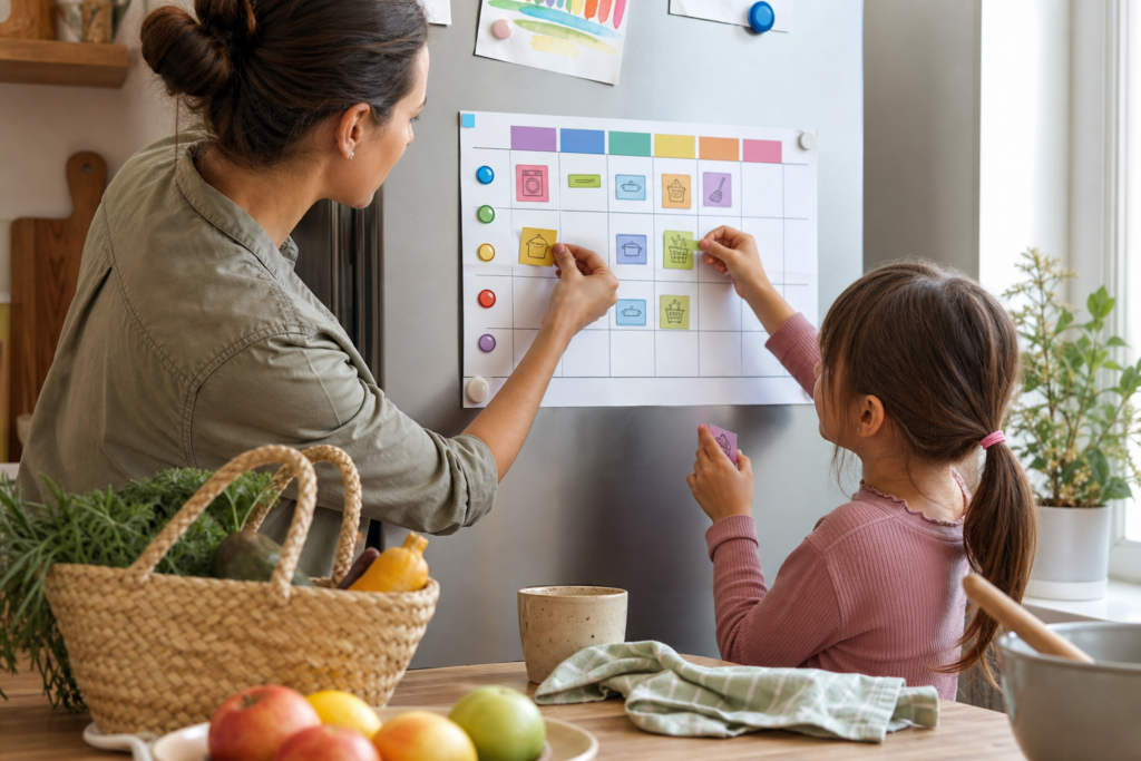 Créer un tableau de roulement familial simple pour répartir les tâches récurrentes sans charge mentale — illustration 1