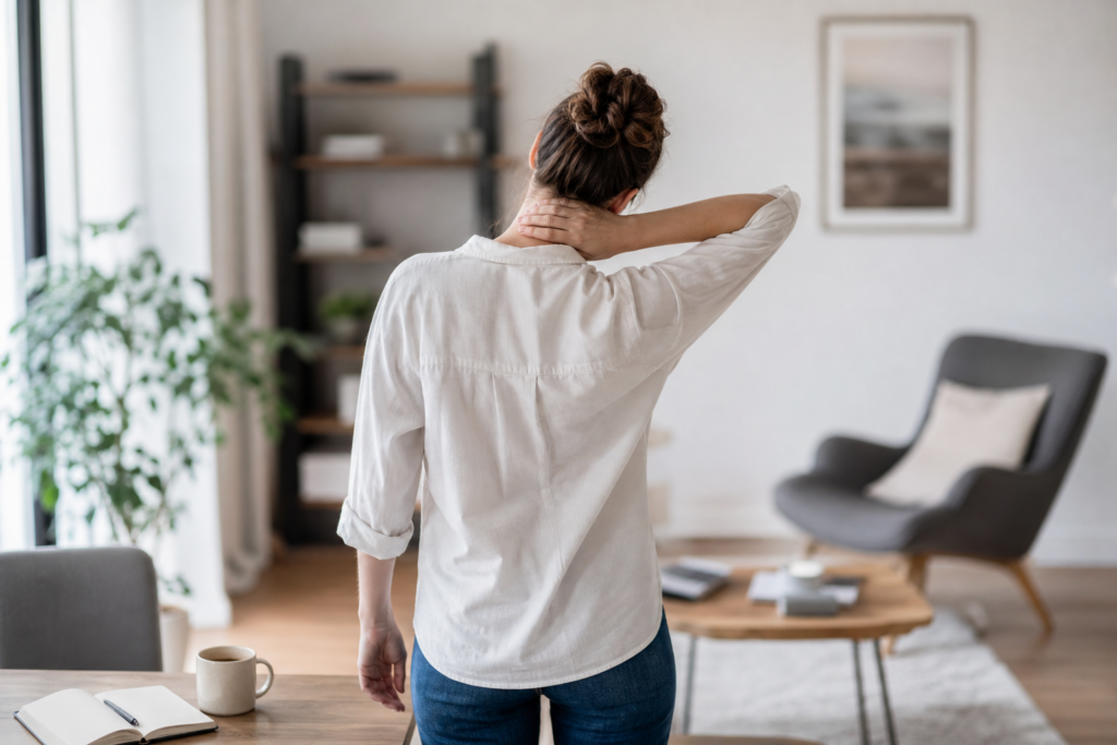 Douleurs de nuque après écran : ajuster sa posture, son écran et ses pauses sans se compliquer la vie — illustration 1