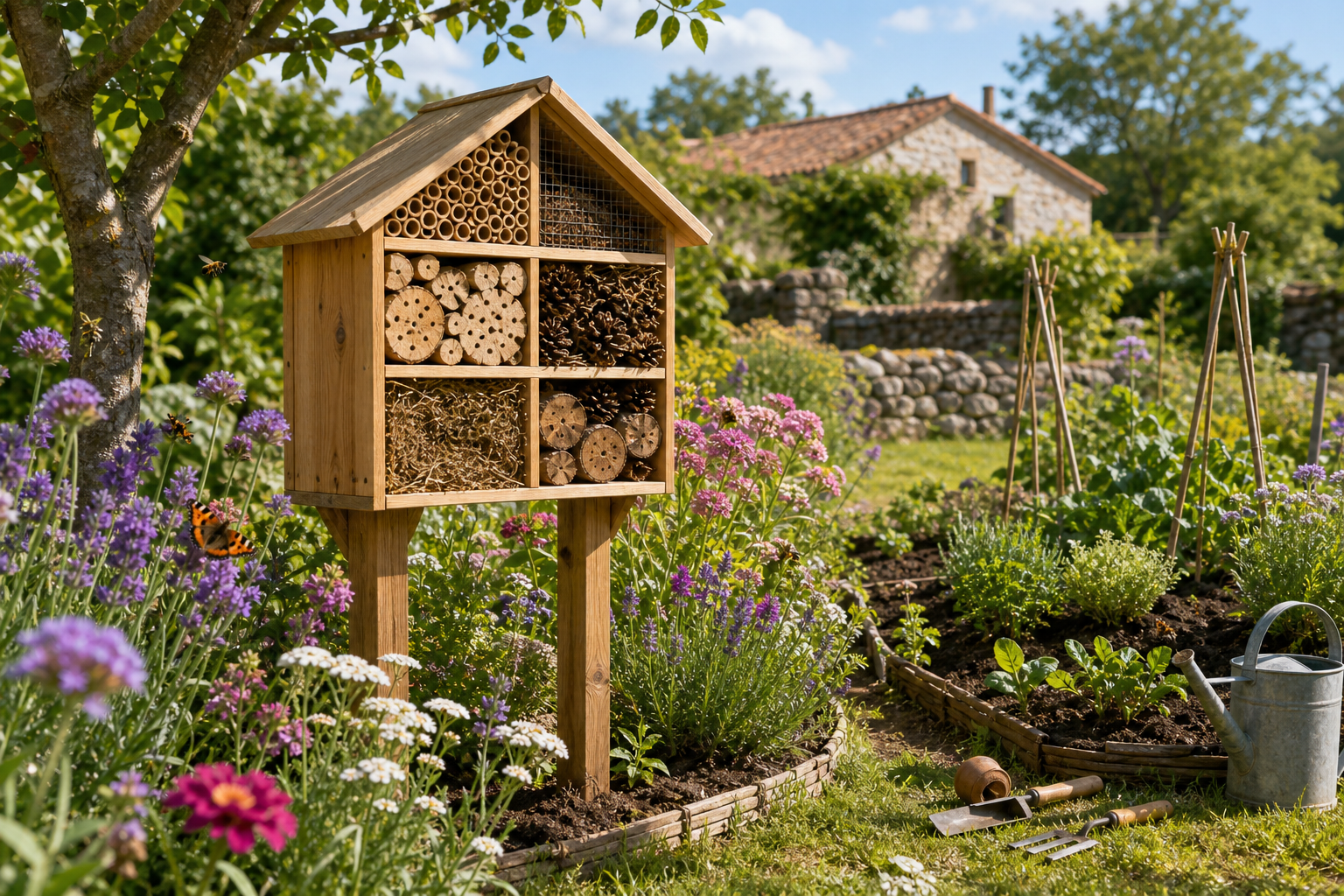 Installer un hôtel à insectes au jardin : où le placer, quoi mettre dedans et comment éviter qu’il reste inutile
