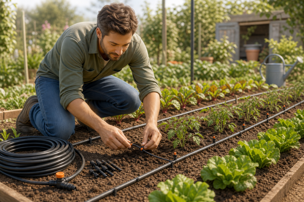 Installer un système d’irrigation goutte-à-goutte simple au potager : matériel, montage et réglages pour débuter — illustration 1