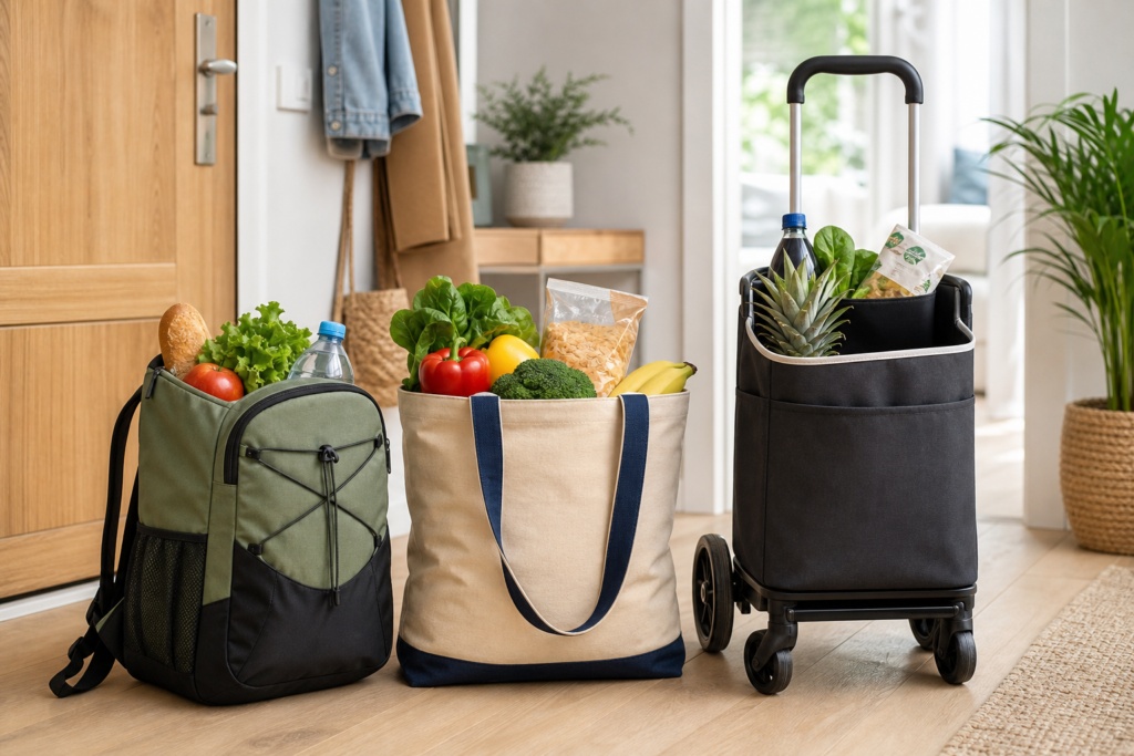 Sac à dos, sac cabas ou panier à roulettes : quel format choisir pour faire ses courses sans se fatiguer ? — illustration 1