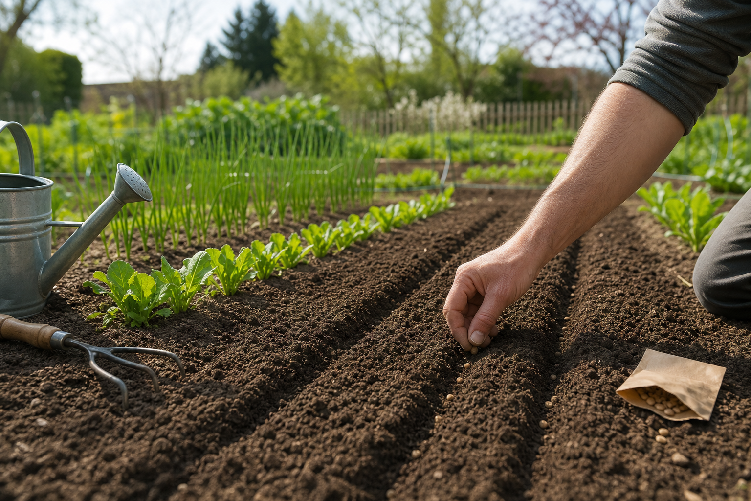 Semis directs au potager : quels légumes réussir sans passer par les godets et comment les semer simplement