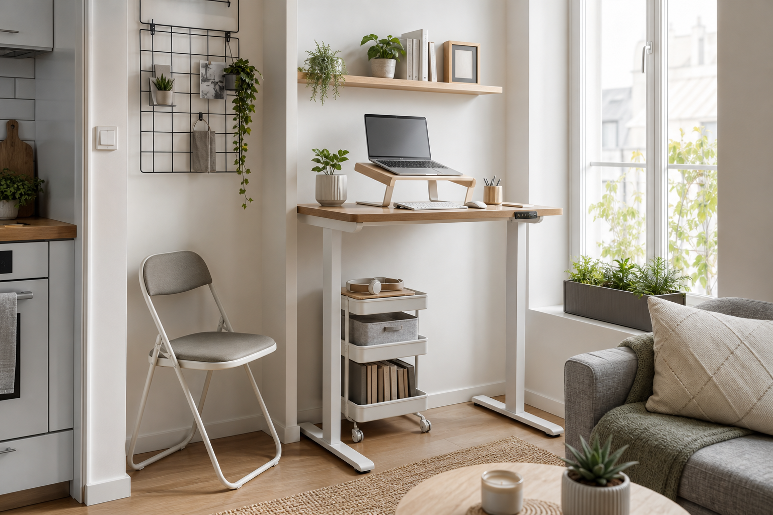 Télétravail : comment mettre en place un vrai poste de travail assis-debout avec peu de place